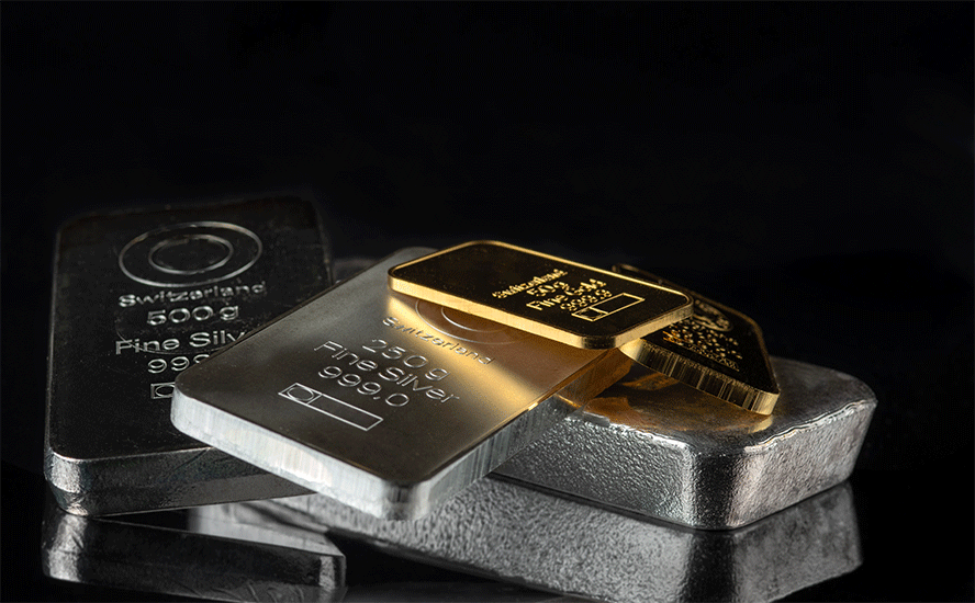Gold-silver-bars-various-weights